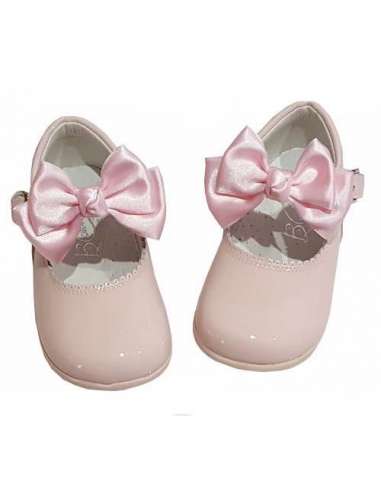 Baby Mary Janes Butterfly in patent Bambi pink 457