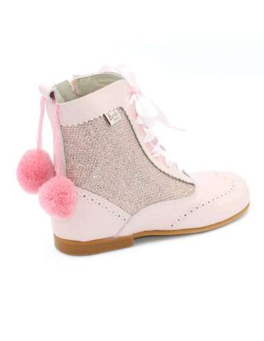 Glitter boots Bambi with pom pom pink 4956