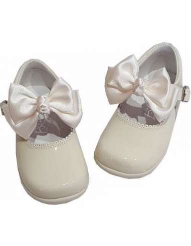 Baby Mary Janes Butterfly in patent Bambi beig 457