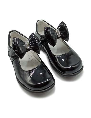 6273 School shoes in patent leather with bow