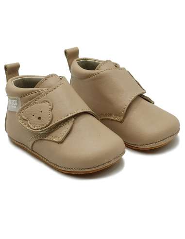 PRAM SHOES IN LEATHER WITH VELCRO F-102 IRIS