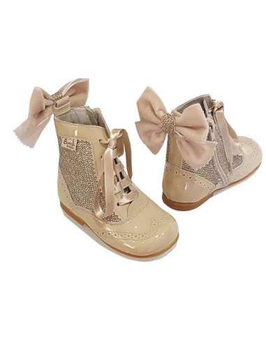 Rose glitter boots Bambi camel 4956