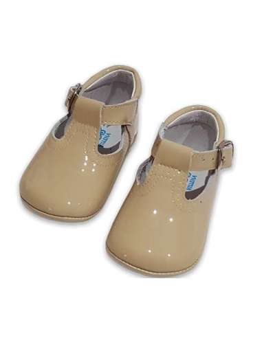 PRAM SHOES IN PATENT LEATHER CITOS 850 CAMEL