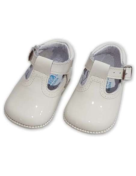 PRAM SHOES IN PATENT LEATHER 850 BEIG