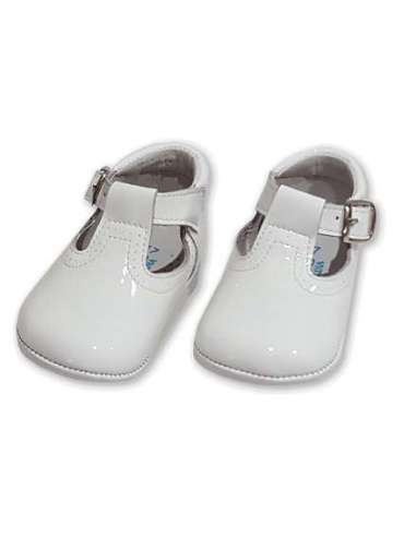 PRAM SHOES IN PATENT LEATHER CITOS 850 WHITE