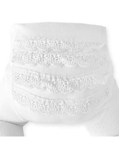 24271 WHITE BABY LACE BOTTOM TIGHTS BRAND CONDOR