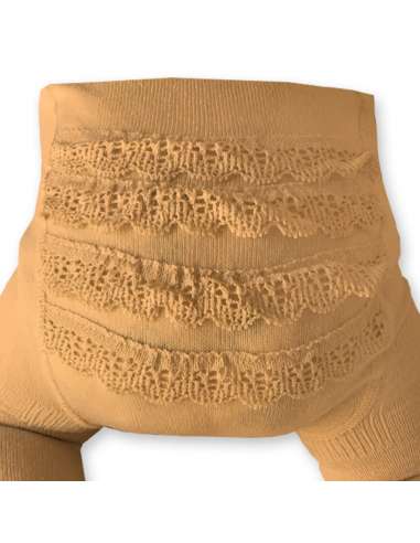 24271 CAMEL BABY LACE BOTTOM TIGHTS BRAND CONDOR
