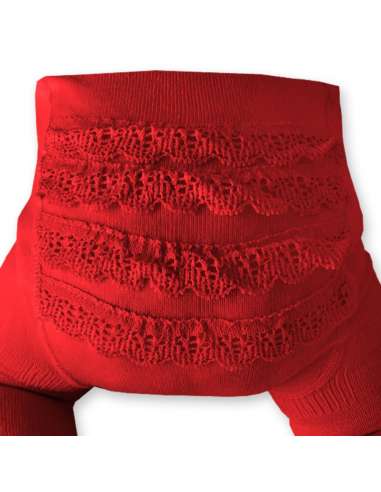 24271 RED BABY LACE BOTTOM TIGHTS BRAND CONDOR
