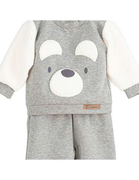 36032 GRIS CONJUNTO BEBE MARCA CALAMARO