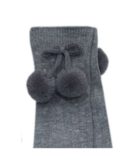 02833 GREY  LONG TASSEL SOCKS BOX OF 6 UNITS BRAND YSABEL MORA