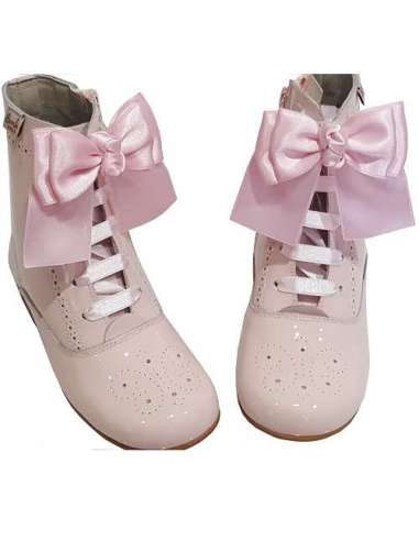 PATENT LEATHER BOOTS WITH BOW BAMBI 4253 PINK