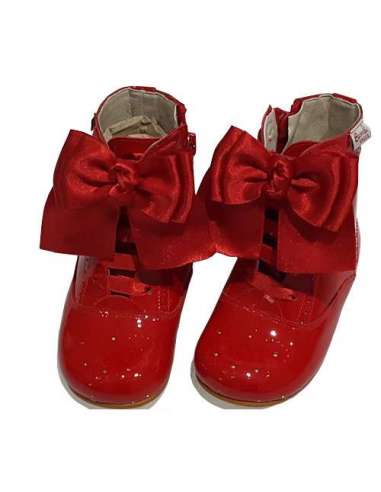 PATENT LEATHER BOOTS WITH BOW BAMBI 4253 RED