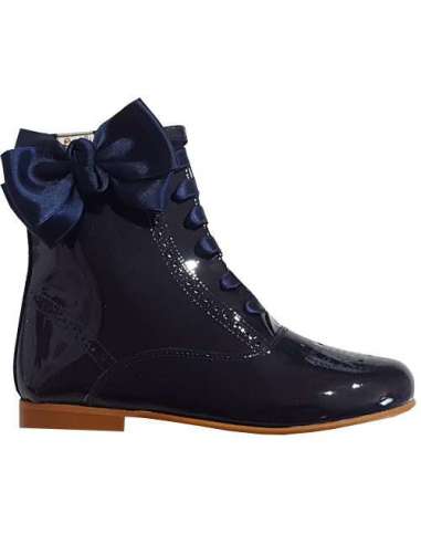 Patent boots Bambi butterfly side navy 4253