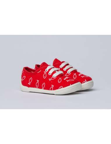 Boys Canvas with laces Angelitos 107 Red