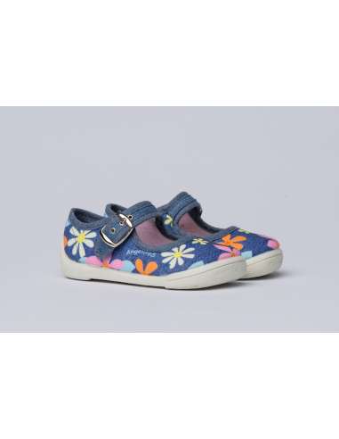 Mary Janes Canvas flowers Angelitos 106 Jeans