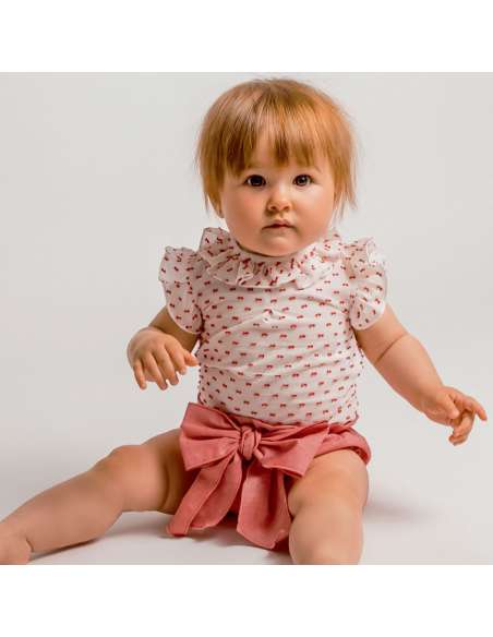 1910316041 RED BABY GIRL SETS POLOLO BICO BRAND CALAMARO