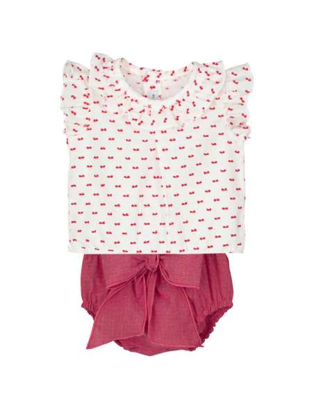 1910316041 RED BABY GIRL SETS POLOLO BICO BRAND CALAMARO