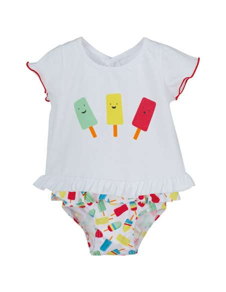 23018 GIRLS T-SHIRT AND SWIM NAPPY BRAND CALAMARO