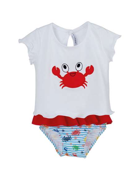 23012 GIRLS T-SHIRT AND SWIM NAPPY BRAND CALAMARO