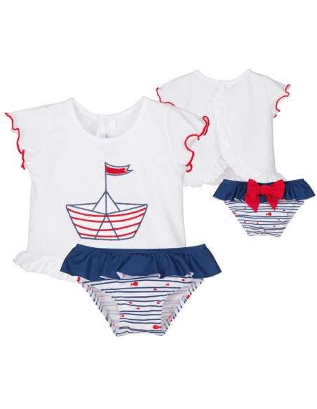 23025 GIRLS T-SHIRT AND SWIM NAPPY BRAND CALAMARO