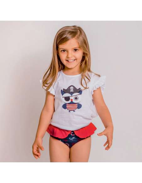 23027 GIRLS T-SHIRT AND SWIM NAPPY BRAND CALAMARO