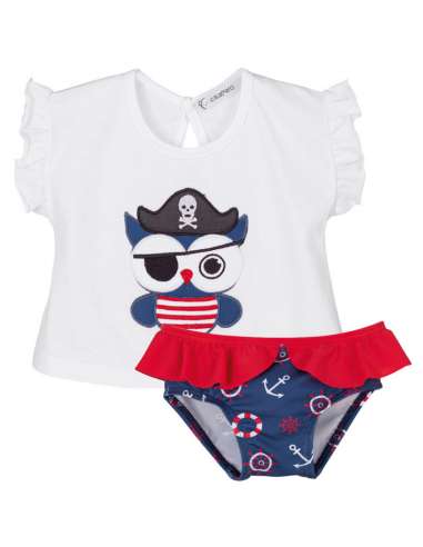 23027 GIRLS T-SHIRT AND SWIM NAPPY BRAND CALAMARO