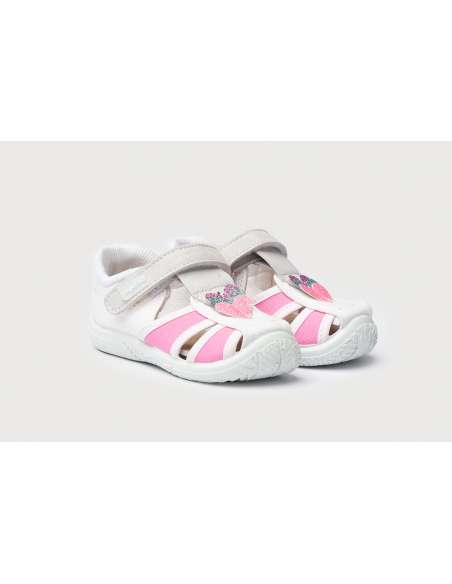 Sandalia Cangrejera Lona Angelitos 181 Blanco