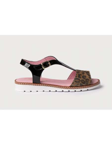 Sandalia en piel Charol Angelitos 625 negro