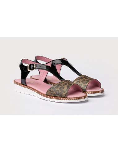 Sandalia en piel Charol Angelitos 625 negro