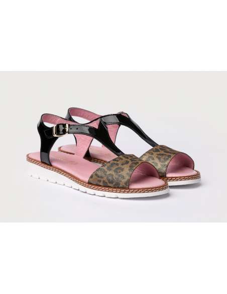 Sandalia en piel Charol Angelitos 625 negro