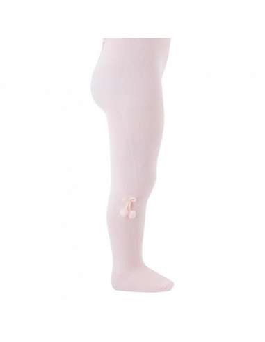 21921 PINK BABY COTTON TIGHTS WITH SMALL POMPOMS BRAND CONDOR