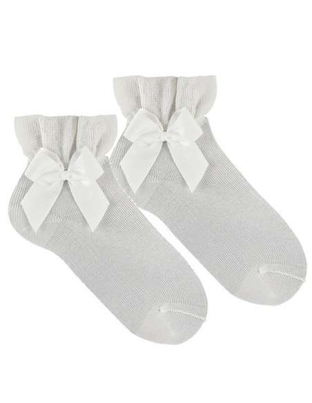 27234 CREAM CEREMONY ANKLE SOCKS WITH BOW  BRAND CONDOR
