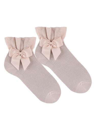 27234 NUDE CEREMONY ANKLE SOCKS WITH BOW  BRAND CONDOR