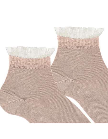27224 NUDE CEREMONY ANKLE SOCKS WITH FRILL CUFF  BRAND CONDOR