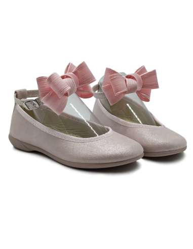 Canvas Mary Jane 950 pink with bow