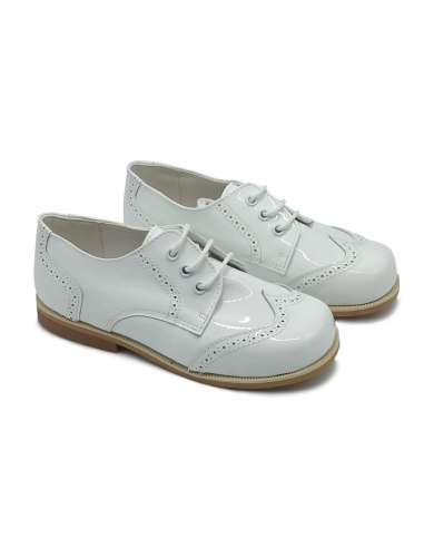Blucher for boys patent leather 6294 WHITE