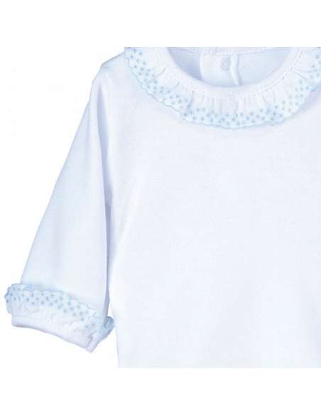18012 BLANCO/CELESTE  BODY PUNTILLA  ABIERTO  MARCA CALAMARO