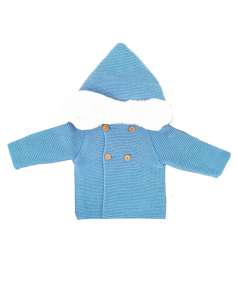 550.12 AZUL ABRIGO DE PUNTO CON CAPUCHA 2