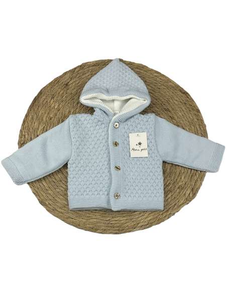 4100310 LIGHT BLUE WINTER HOODED JACKET FOR BABY BRAND ALMA
