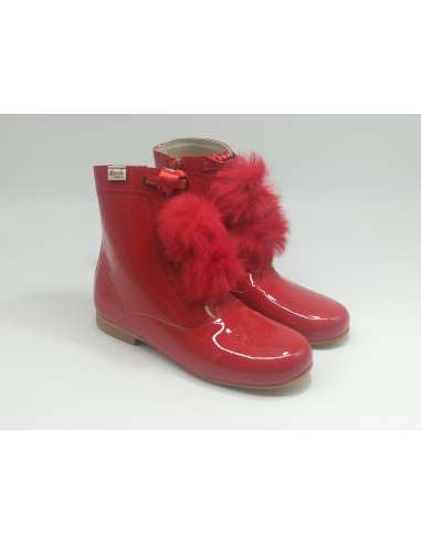 Patent boots Bambi Fur Red 4253