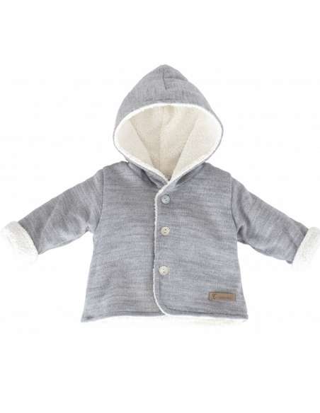 14006 GREY JACKET WITH HOOD BRAND CALAMARO