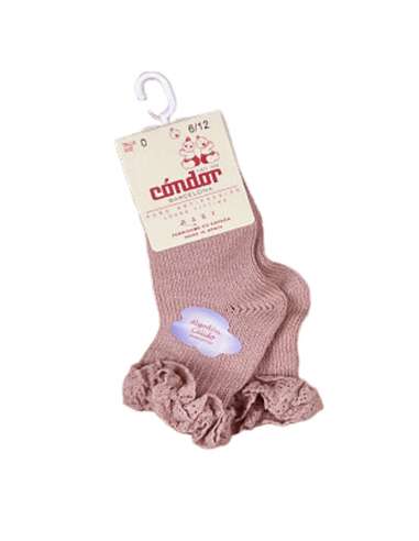 25014C ROSA PALO  Baby warm cotton socks with...