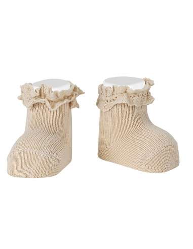 25014C LINO Baby warm cotton socks with lace edging cuff BRAND CONDOR