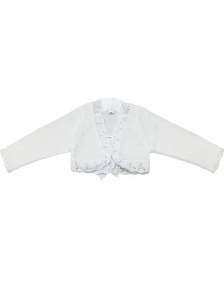 3334A BLANCO  CHAQUETA PERLÉ NIÑA MARCA LA CASITA DE PEPITO