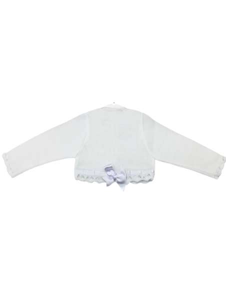 3334A BLANCO  CHAQUETA PERLÉ NIÑA MARCA LA CASITA DE PEPITO