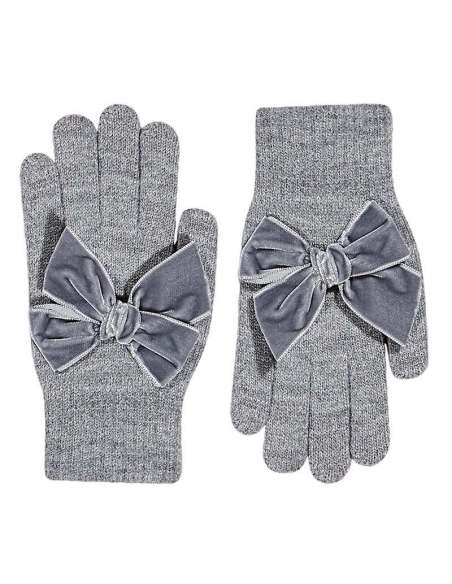 50667011 GRIS GUANTES CON LAZO GRANDE DE TERCIOPELO MARCA CONDOR