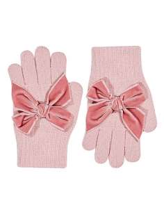 50667011 ROSA PALO  GUANTES CON LAZO GRANDE DE TERCIOPELO...