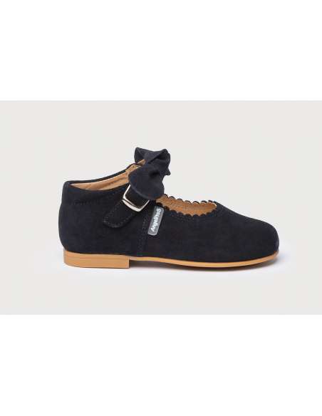 Mary Janes in Suede with bow Angelitos 509 Navy