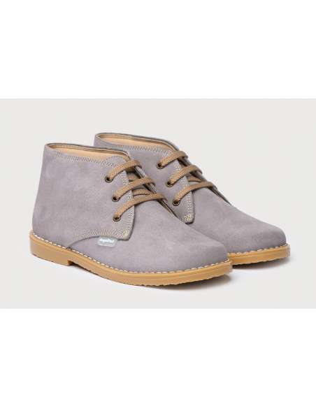 BOTÍN ANGELITOS EN SERRAJE CON CORDÓN 403 GRIS