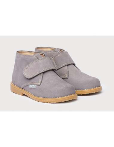 Ankle Boots in Suede and velcro Angelitos 402 grey